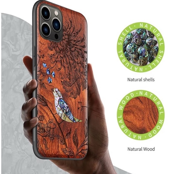 Carveit Wooden Bird Design protective IPhone Case for IPhone 11 Pro - Picture 4 of 5